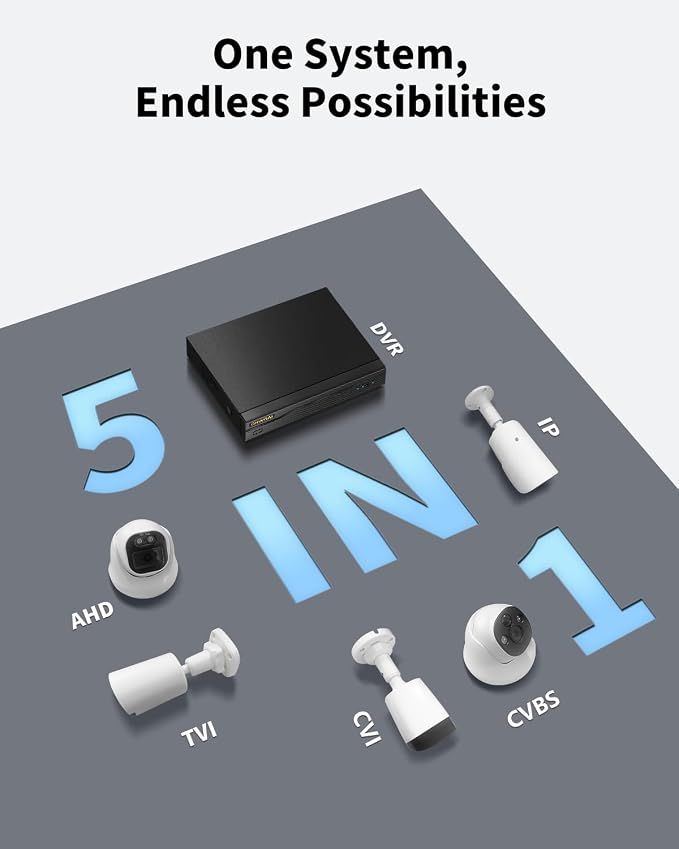 《5MP Super HD & 80ft IR Night Vision》Wired Security Camera System Outdoor - Image 7
