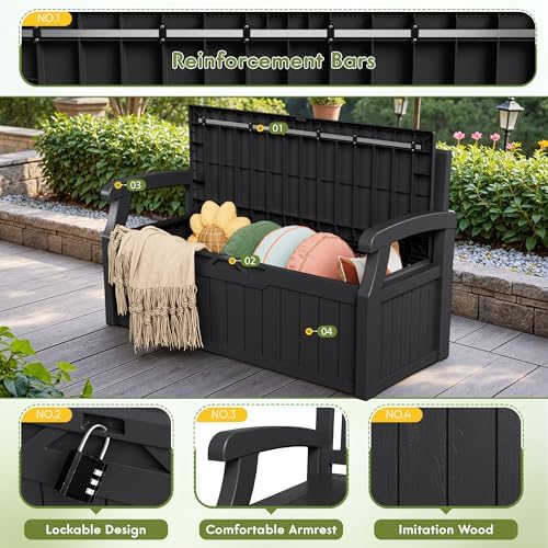 Greesum 80 Gallon Storage Bench Outdoor Deck Box - Image 4