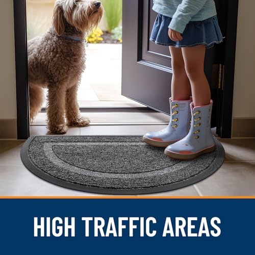 OLANLY Half Circle Front Door Mat Outside 71x23 All-Season Rubber Doormat - Image 6