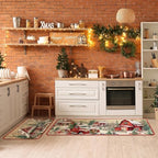 SATINIOR 3 Pcs Vintage Christmas Kitchen Rug and Mat Set Non Slip Floor Mat - Image 2