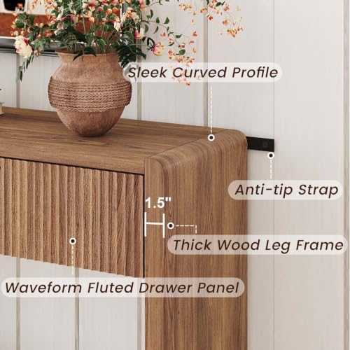 FATORRI Console Table with Storage, Mid-Century Farmhouse Entryway Table with - Image 4