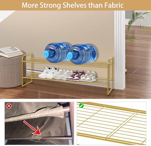 KEETDY 2-Tier Long Shoe Rack for Closet Metal Shoe Organizer for Entryway - Image 4