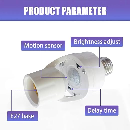 E26/E27 Motion Sensor Light Socket Adapter – Smart Screw-in Bulb Holder - Image 9