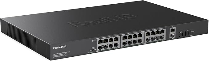 24 Port Full Gigabit PoE Switch by RealHD