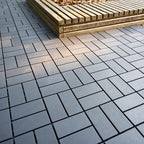 Plastic and Rubber Composite Interlocking Deck Tiles, 44 Pack, Dark Grey - Image 5