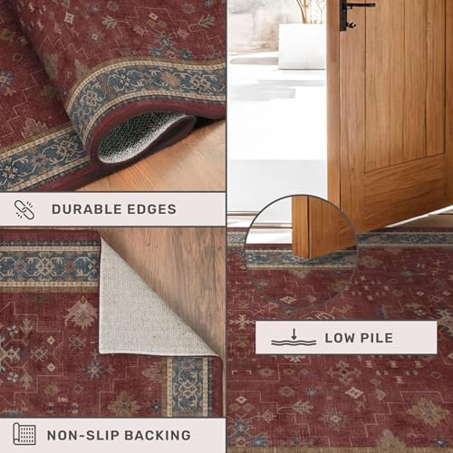 Red 2x8 Long Hallway Runner Rug - Image 5