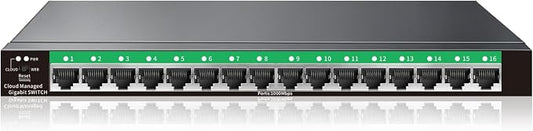 STEAMEMO 16-Port Gigabit Managed Switch | Web Smart Ethernet Switch by STEAMEMO
