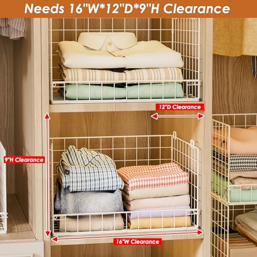 Yociyoga Closet Organizers and Storage Basket- 3-Tier Stackable Storage Bins - Image 3