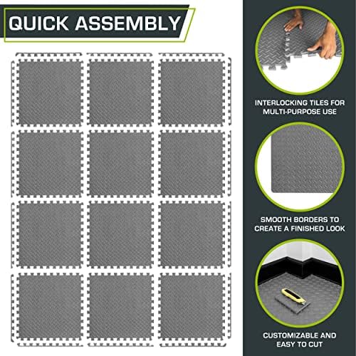 ProsourceFit Exercise Puzzle Mat ½-inch, EVA Interlocking Foam Floor Tiles - Image 6