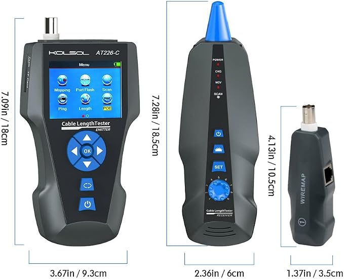 Network Cable Tester, AT278 TDR Multi-Functional LCD Wire Tracker - Image 8
