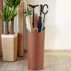 Brown Artificial Leather Tall Umbrella Holer Entryway Indoor - Image 3