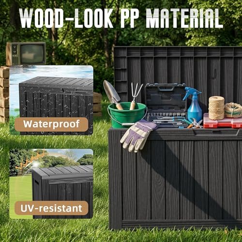 DRATO 135 Gallon Deck Boxes Outdoor Waterproof Storage Box - Image 4