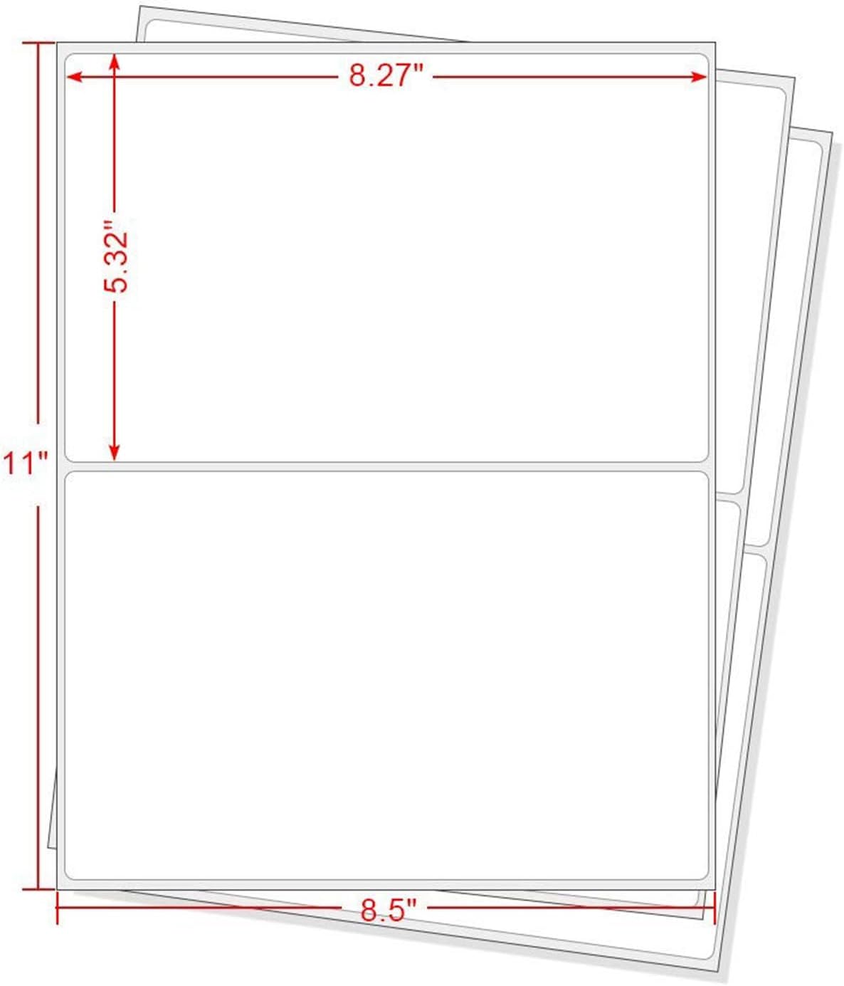 Round Corner Half Sheet Shipping Labels for Laser and Inkjet Printers,8.5" x 5.5" Address Labels Self Adhesive Mailing Labels(2000 Sheets, 4000 Labels)