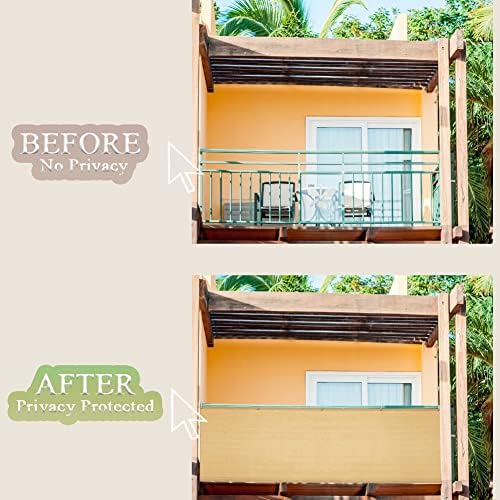iCover 3.3x19.5ft Balcony Privacy Screen Fence, UV-Resistant Railing Fencing - Image 5