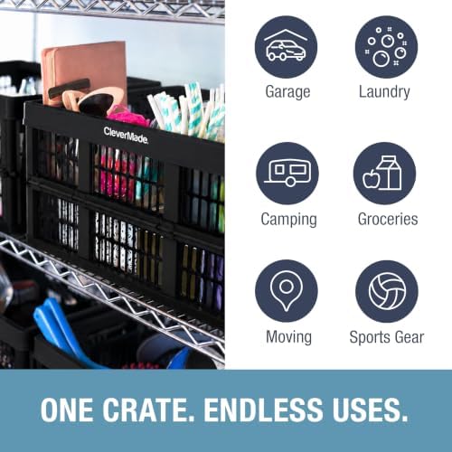 CleverMade Collapsible Utility Crate - 45L - Obsidian - Image 3