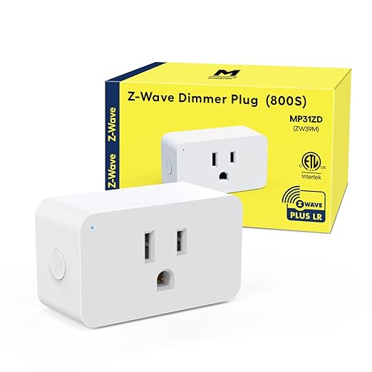 Minoston 800 Series Z-Wave Plug Dimmer Smart Plug-in Outlet, Built-in Repeater by Minoston