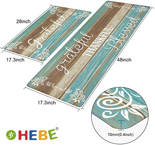 HEBE Anti Fatigue Kitchen Mat Set of 2, Cushioned Kitchen Mats - Image 2