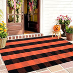 OLANLY Fall Door Mat, Buffalo Plaid Rug by OLANLY
