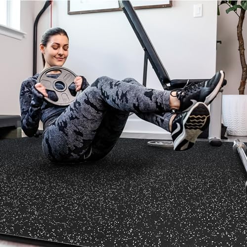 SUPERJARE 0.4'' Thick 36 Pcs 144 Sq Ft Rubber Top Exercise Equipment Mats - Image 3