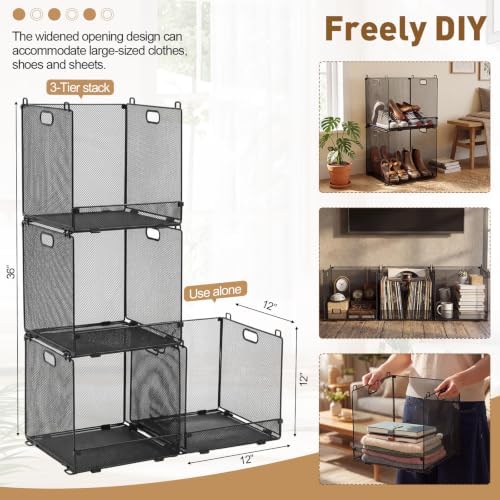 Remerry 3 Pcs Stackable Closet Organizers and Storage Basket - Image 2