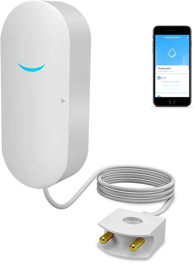 WiFi Water Sensor, Smart Water Leak Detector, Tuya APP Free Remote Monitoring by SENCKIT