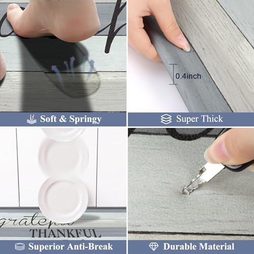 HEBE Anti Fatigue Kitchen Mat Set of 2, Cushioned Kitchen Mats - Image 3