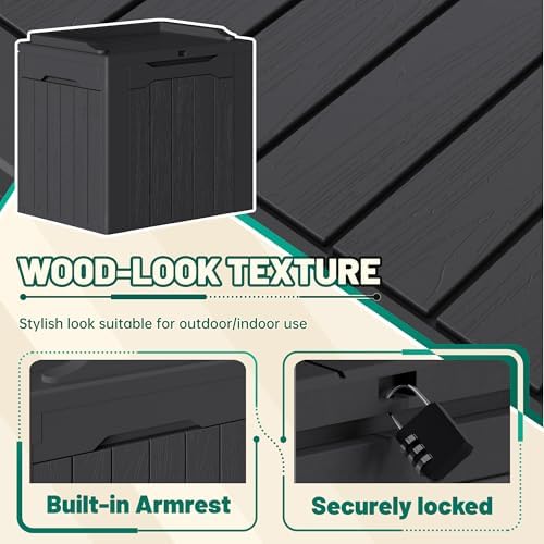 Devoko 30 Gallon Resin Deck Box 2 Pack Outdoor Indoor Waterproof Storage Box - Image 2