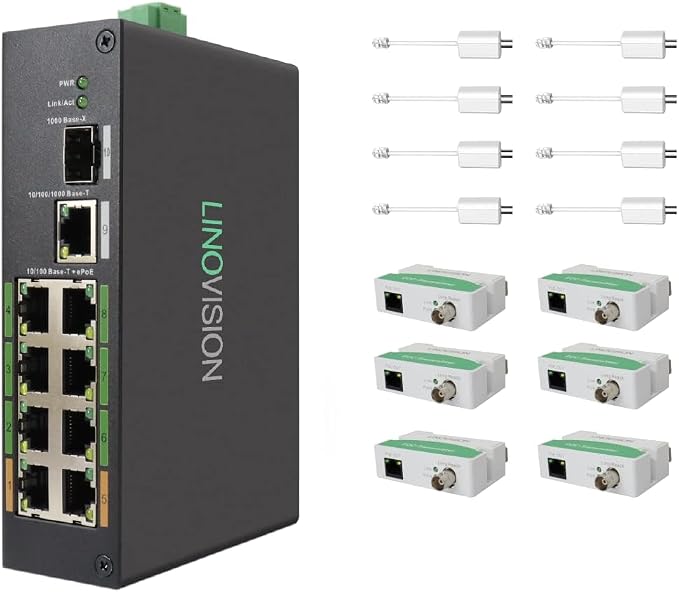 LINOVISION Industrial 8-Port EOC & POE Switch by LINOVISION%C2%AE