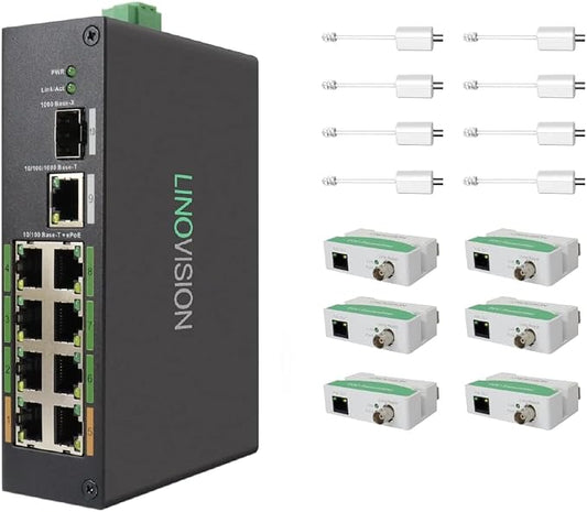 LINOVISION Industrial 8-Port EOC & POE Switch by LINOVISION%C2%AE