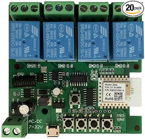 Zigbee 4CH DC7-32V USB 5V Relay Smart Switch Module, Wireless APP Remote Control by Unknown
