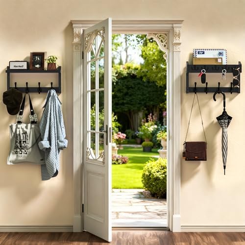 35'' Long Black Coat Rack Wall Mount - Image 4