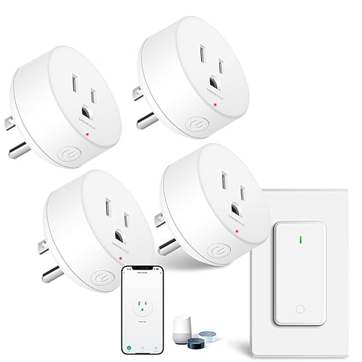 WiFi Smart Outlet Plug with Remote, Compatible with Alexa and Google Home via by greencycle