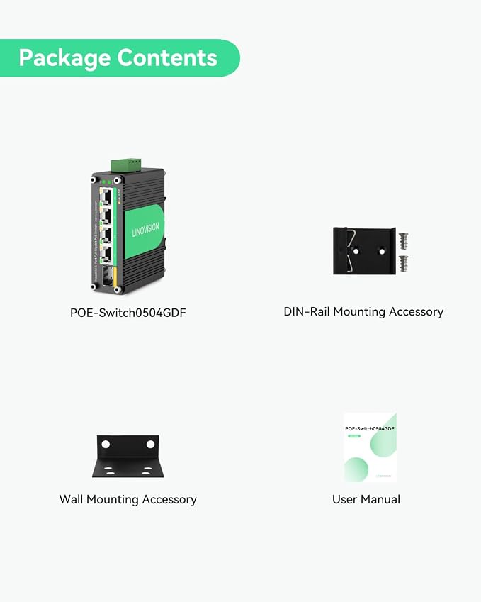 LINOVISION Industrial 4 Ports Gigabit 12V PoE Switch, Solar Powered Switch - Image 8