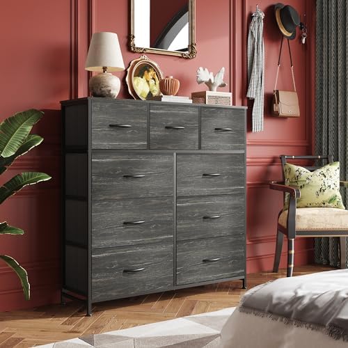 WLIVE Tall Dresser for Bedroom, 9 Drawer Chest of Drawers - Image 4