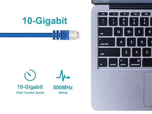 Monoprice Cat6A 3ft Blue Patch Cable Double Shielded 26AWG 10G Pure Bare Copper - Image 5