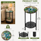 2-Tier Metal Round Side Table Accent Coffee Tables Small Space Corner Plant - Image 3