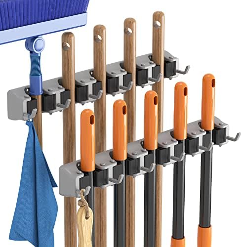 Lifewit Mop and Broom Holder Organizer Wall Hanging Mount, 2 Pack by Lifewit