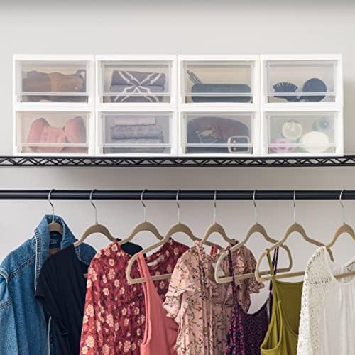IRIS USA 8-Pack, 6 Qt. Small Stacking Drawer Storage Organizer - Image 2