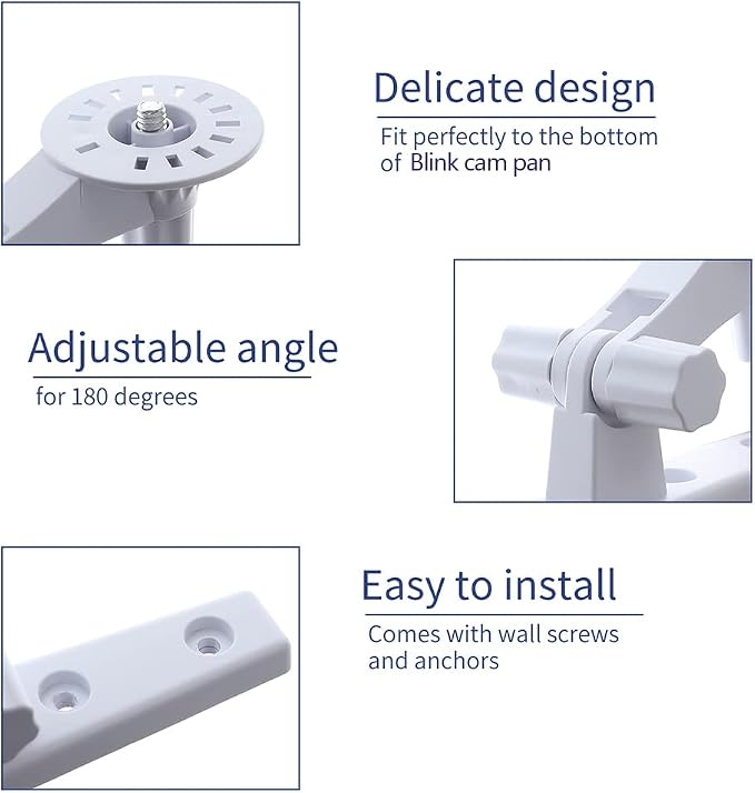 Wall Mount Compatible with Blink Mini Pan-Tilt Camera, 2 Pack Adjustable Angles - Image 8