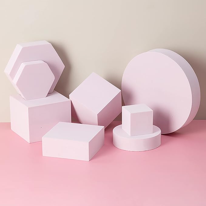 8PCS Geometric Cube Photo Props Set, Hard Foam Photography Background Props by Yiemoge
