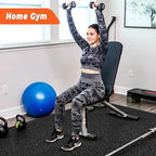 SUPERJARE 0.4'' Thick 24 Pcs 96 Sq Ft Rubber Top Exercise Equipment Mats - Image 2
