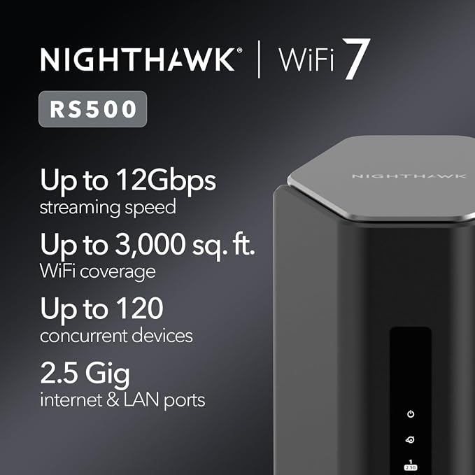 NETGEAR Nighthawk Tri-Band WiFi 7 Router – Router Only, BE12000 Wireless Speed - Image 2