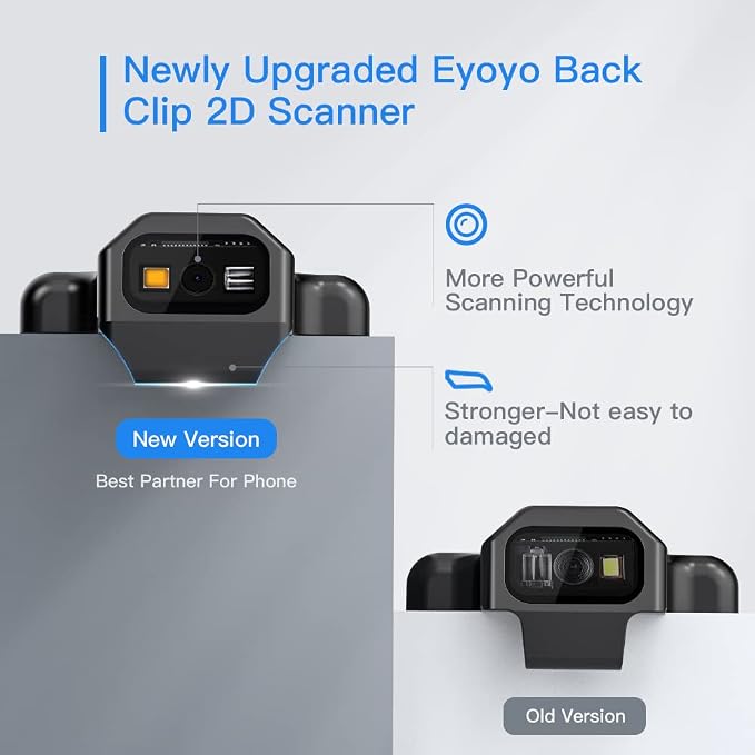 Eyoyo Upgraded QR Code Scanner Bluetooth Android Barcode Scanner, Portable Back - Image 7