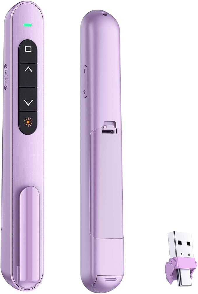 QUI Presentation Clicker with Volume Control, 2.4GHz USB Wireless Presenter by QUI