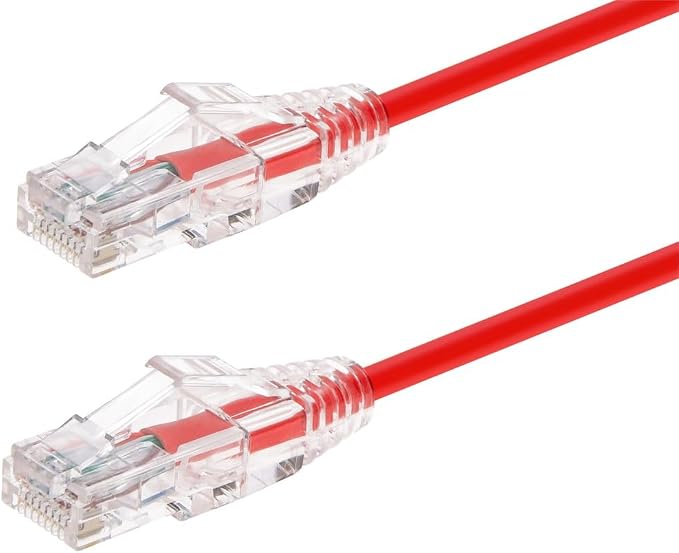 Monoprice Cat6 7ft Red Component Level Patch Cable UTP 28AWG 550MHz Pure Bare by Monoprice