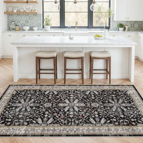 4x8 Rug Washable for Entryway Kitchen – Non-Slip Rubber Backed Area Rug for - Image 3