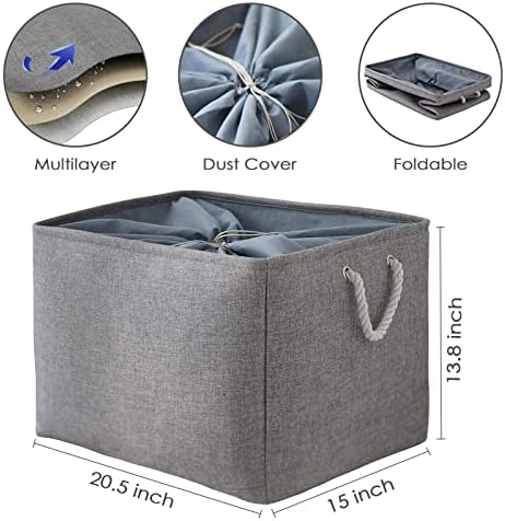 TheWarmHome Storage Baskets for Organizing, Sturdy Fabric Storage Basket - Image 3