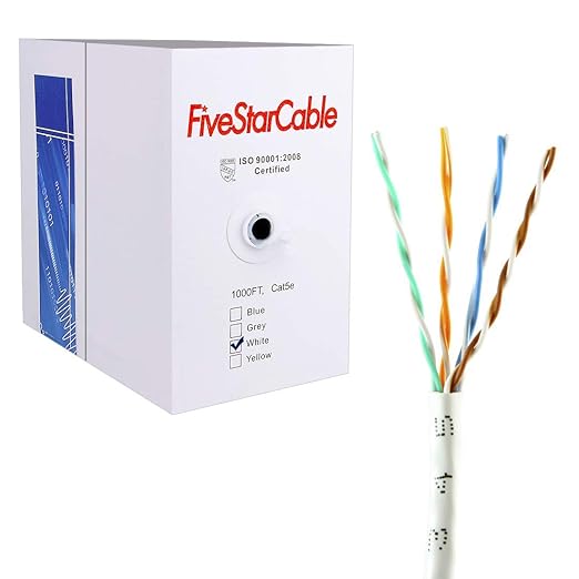 Cat5e 1000 Ft 24AWG UTP 4 Twisted Pair Ethernet Router LAN Cable Wire Pull Box by BulkCables%E2%80%93SaveonRG6Cat6ElectricalWiresandMore