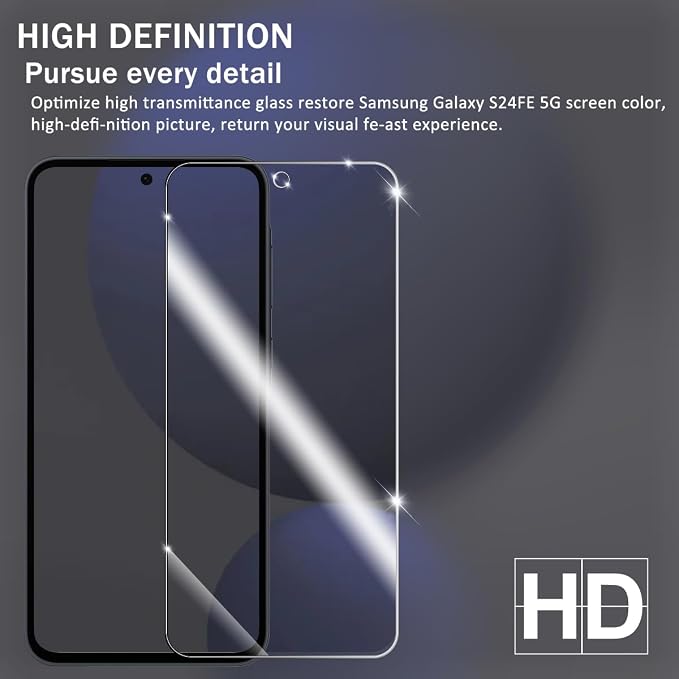 Screen Protector for Samsung Galaxy S24 FE, Tempered Glass for Galaxy S24 FE & - Image 6