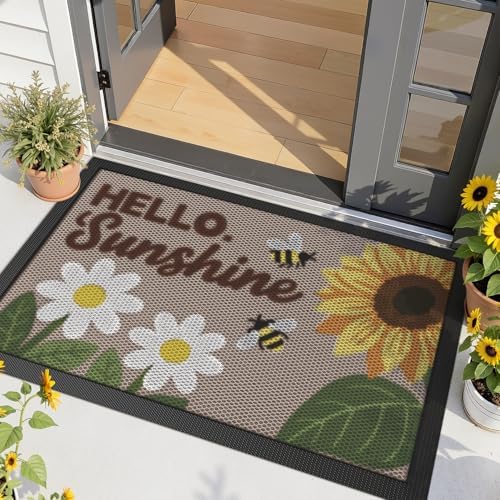 LUMI Outside Welcome Door Mat 32x47, Non-Slip Durable Rubber Easy Clean - Image 3